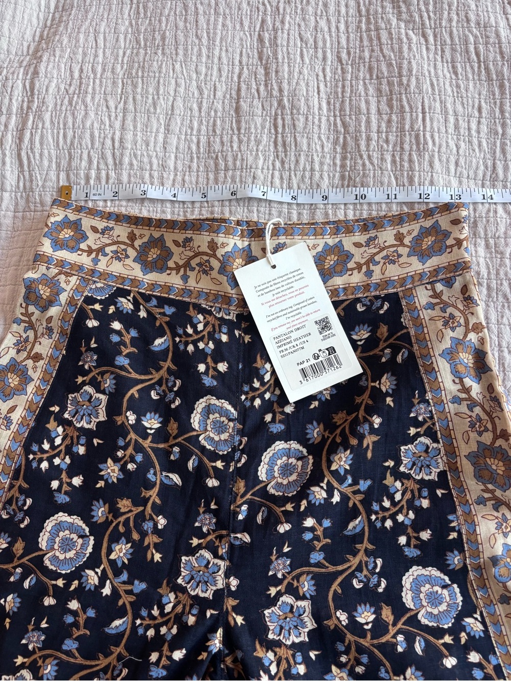 NWT Sézane Set - Maxy Shirt + Azziano Trousers in Heather Print Size 4/36 - Picture 9 of 14